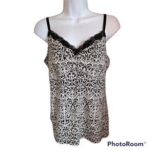 White House Black Market Cami Top - Black & White w/Adjustable straps - Size Med